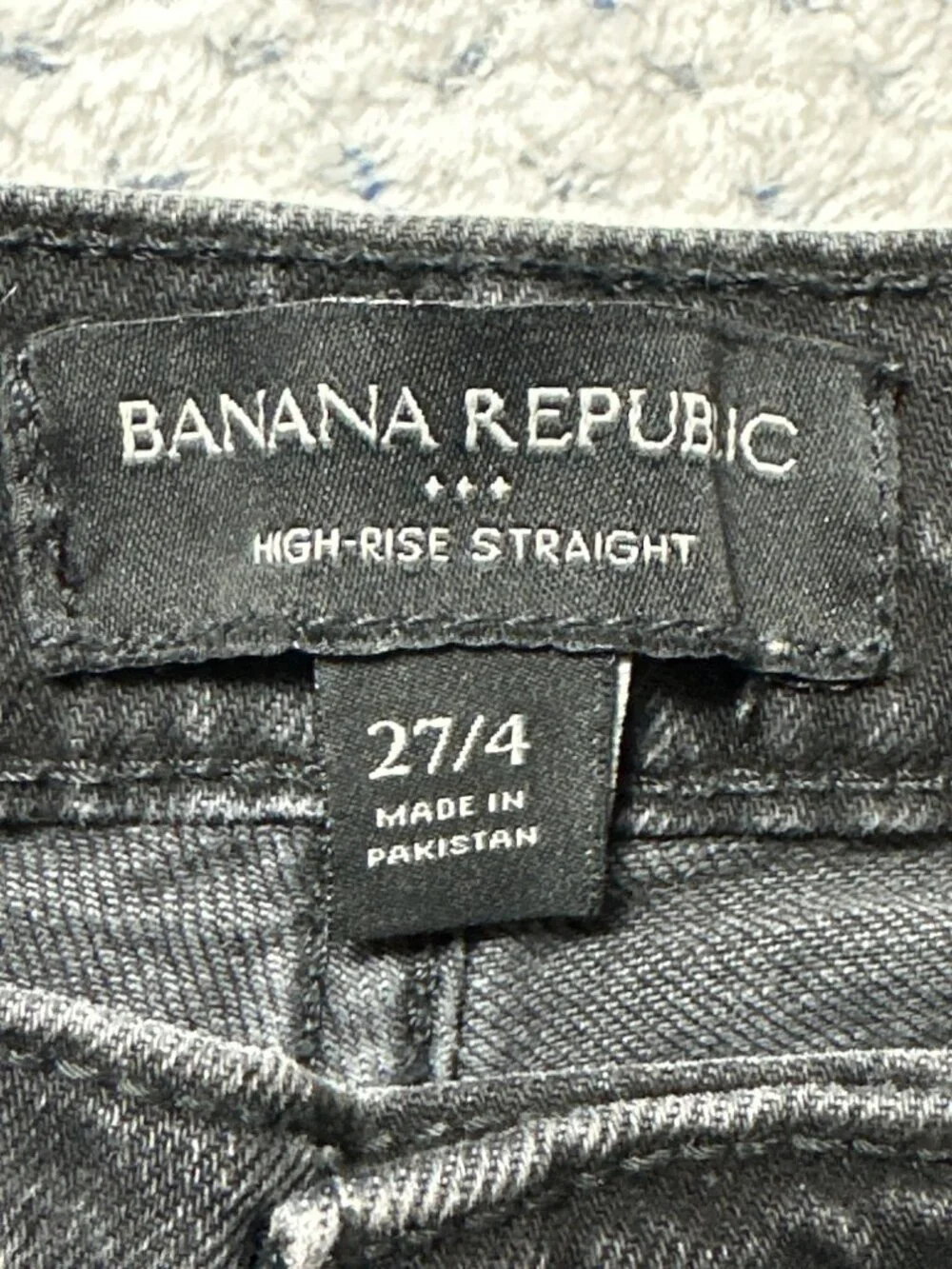Banana Republic Jeans Womens 27/4 Black High Rise Straight Stretch Denim